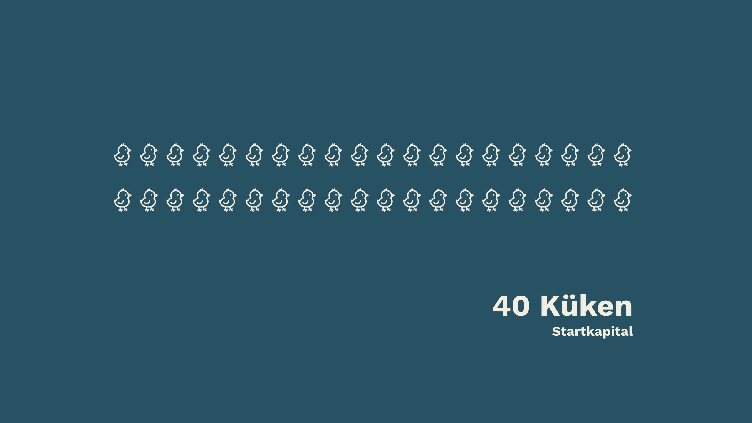 Animation: 40 gezeichnete Küken erscheinen nacheinander beim Scrollen.  