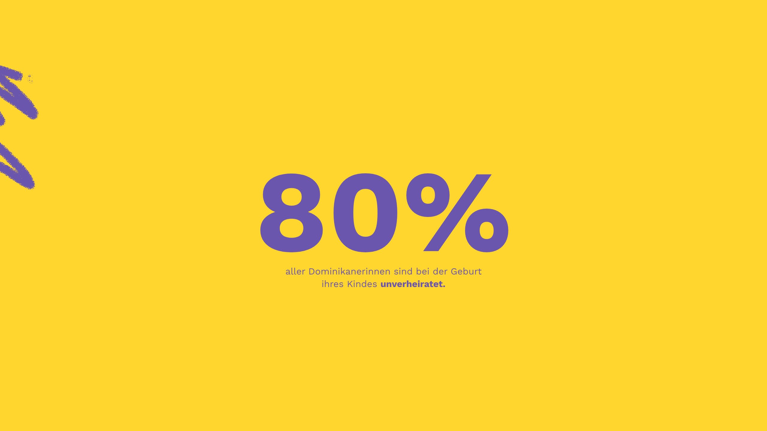 Eine Grafik mit dem Text, dass 80 Prozent aller Dominikanerinnen bei der Geburt ihres Kindes unverheiratet sind.