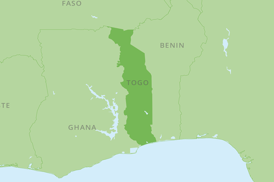 Karte: SOS-Kinderdörfer in Togo