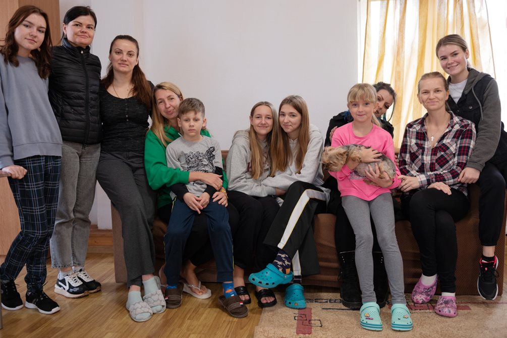 Gruppe von Geflüchteten in Rumänien