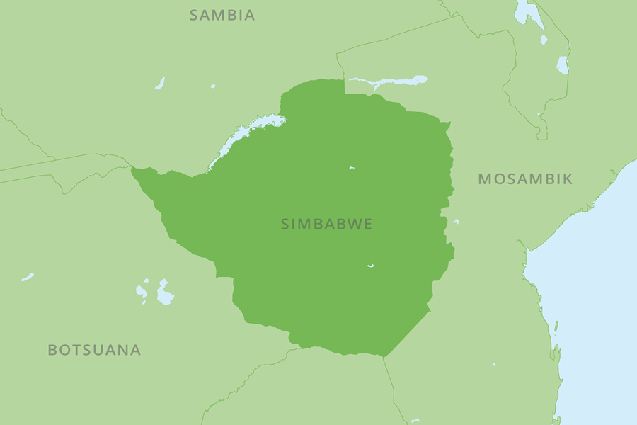 Karte: SOS-Kinderdörfer in Simbabwe