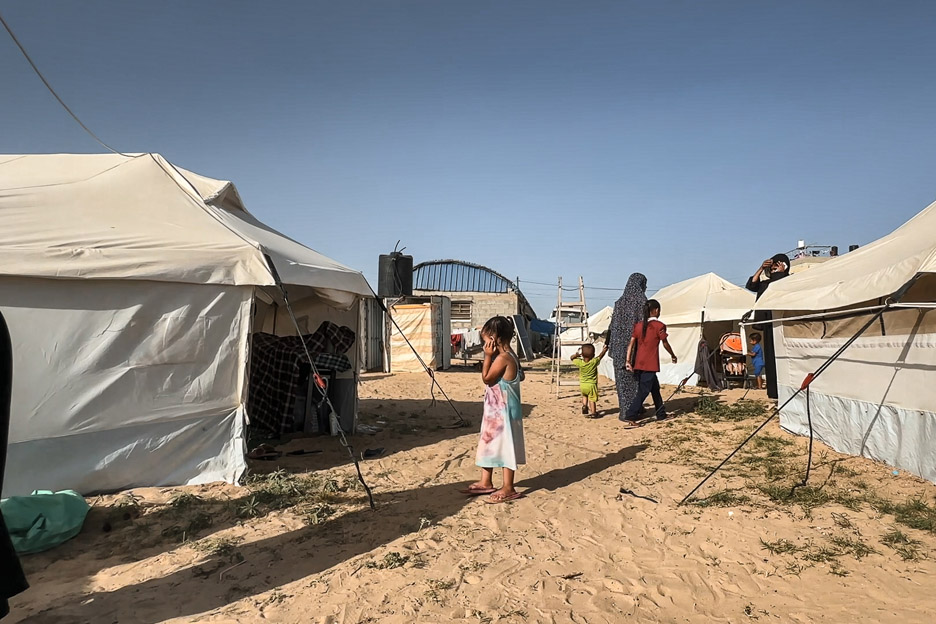 Leben im provisorischen Zeltlager in Zentral-Gaza
