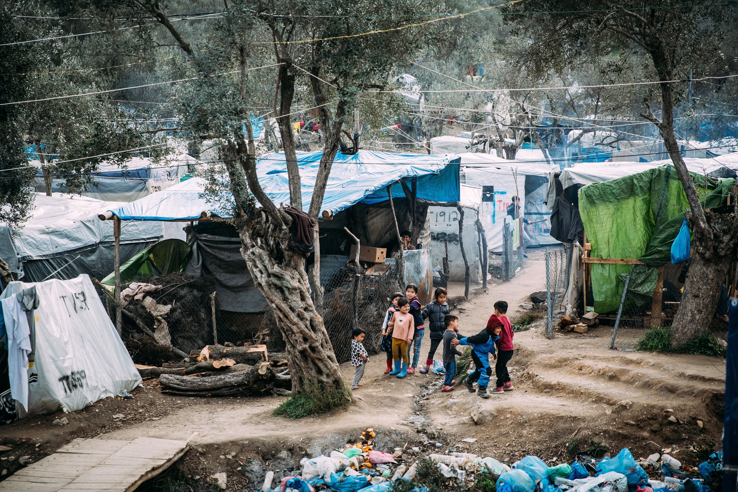 Pressefoto: Fluechtlingskinder auf der Insel Lesbos