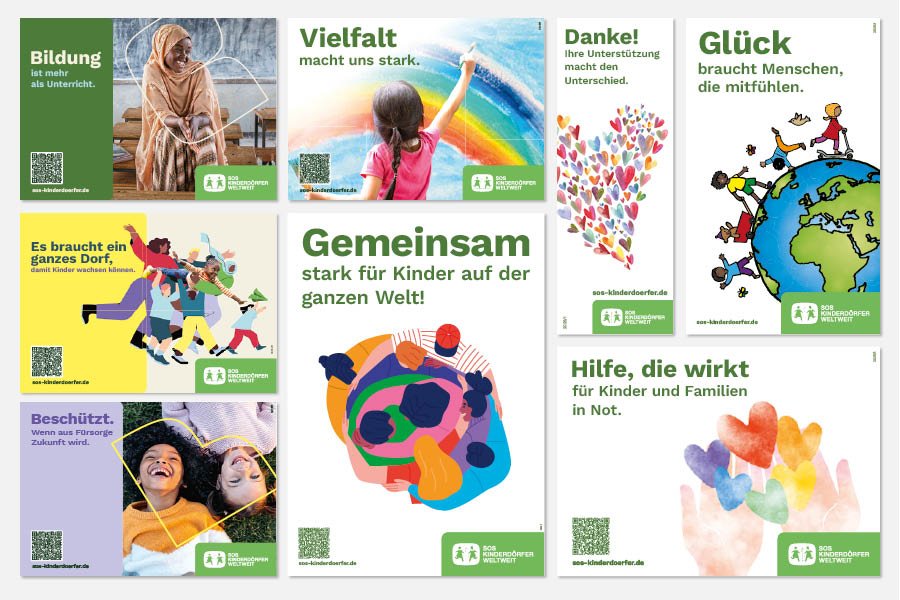 Fülleranzeigen der SOS-Kinderdörfer weltweit