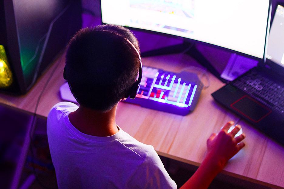 Ein Junge am PC.