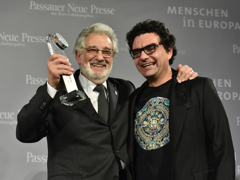 Plácido Domingo und Opernsänger Rolando Villazón