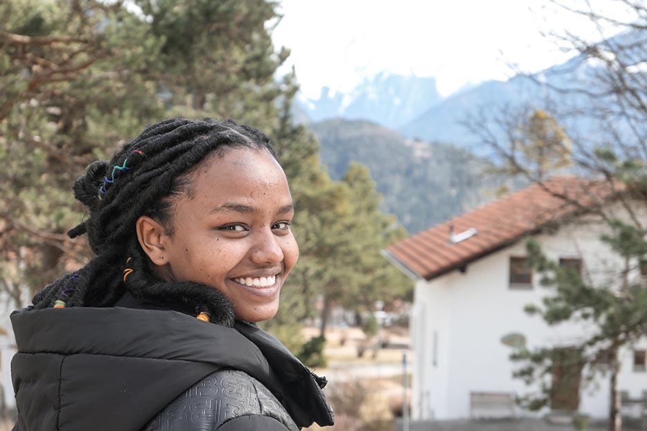 Genet aus Äthiopien im SOS-Kinderdorf Imst, Österreich.