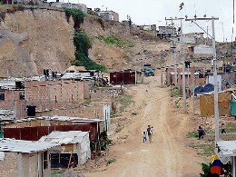 Ein Armenviertel in Bogotá