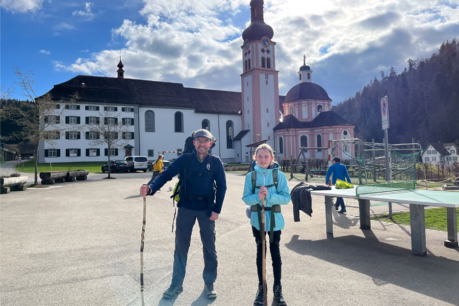 Am Etappenziel Benediktinerkloster Fischingen in der Schweiz. Foto: Privat
