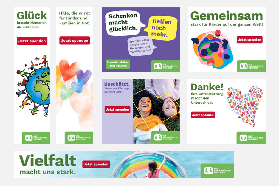 Füllerbanner der SOS-Kinderdörfer weltweit