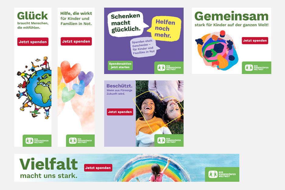 Füllerbanner der SOS-Kinderdörfer weltweit