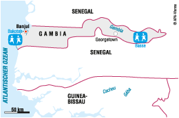 Karte: SOS-Kinderdörfer in Gambia