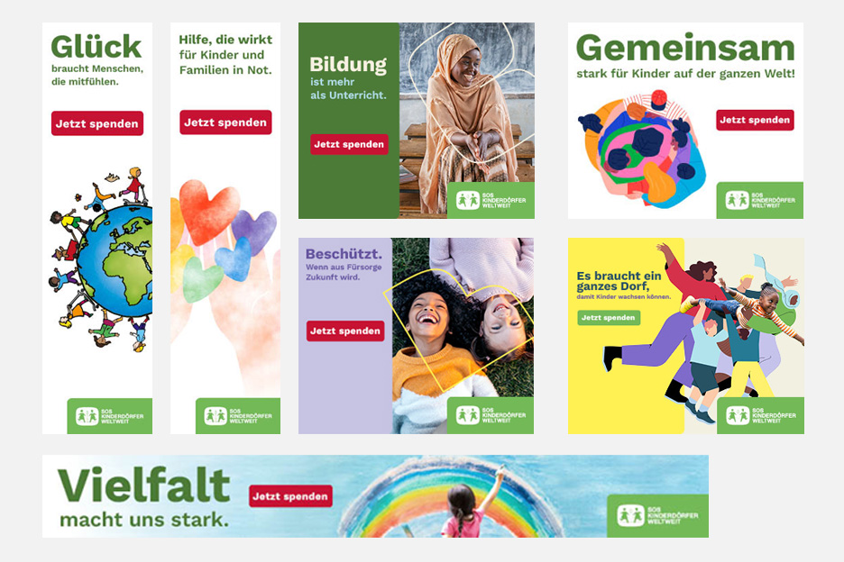 Füllerbanner der SOS-Kinderdörfer weltweit
