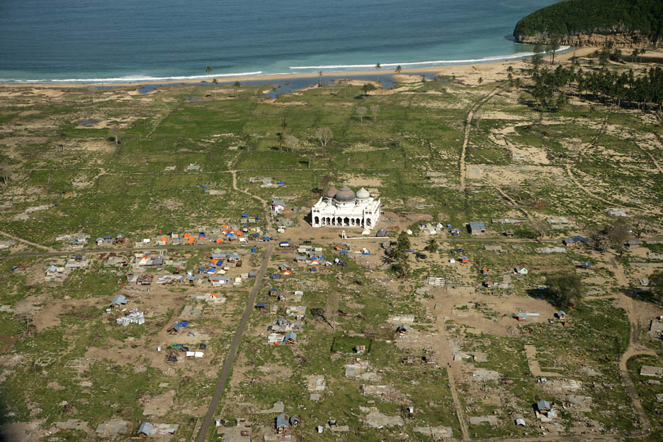 Ansicht von oben Banda Aceh Tsunami