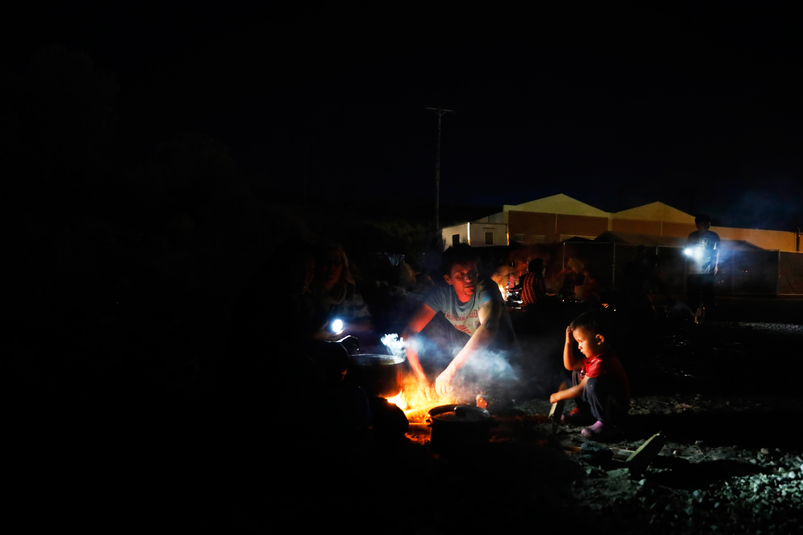 Fluechtlinge Lesbos nach Brand Moria