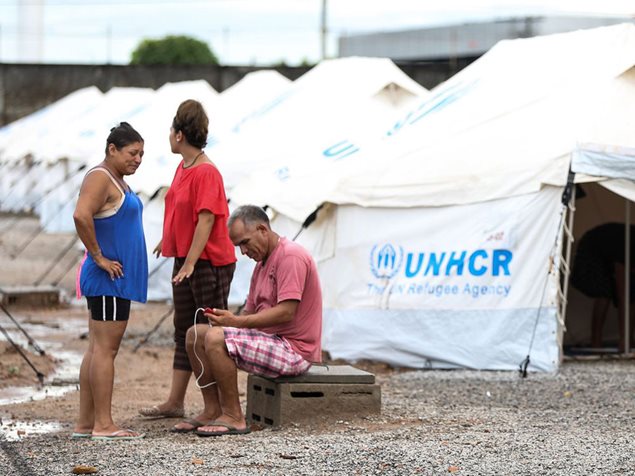 Gestrandet im Nachbarland Brasilien: Flüchtlinge aus Venezuela in einem Camp. Foto: Livia Neves