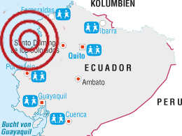 Erdbeben in Ecuador 2016 - Karte mit Epizentrum