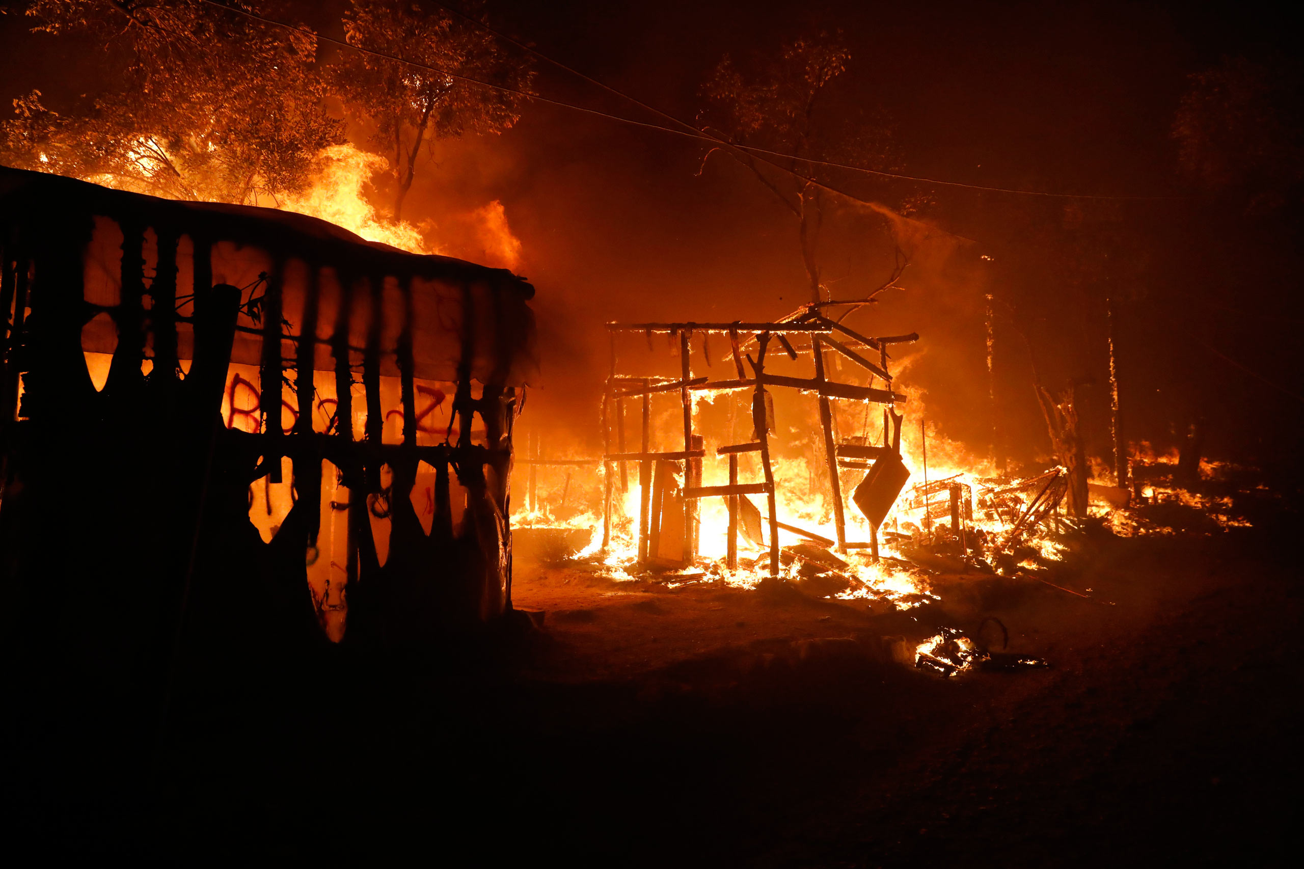 Fluechtlingscamp Moria Feuer