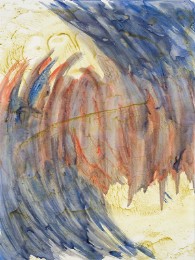Ist wie ein "Tanz um eine Mitte" - Acryl auf Papier - Herbert Koller