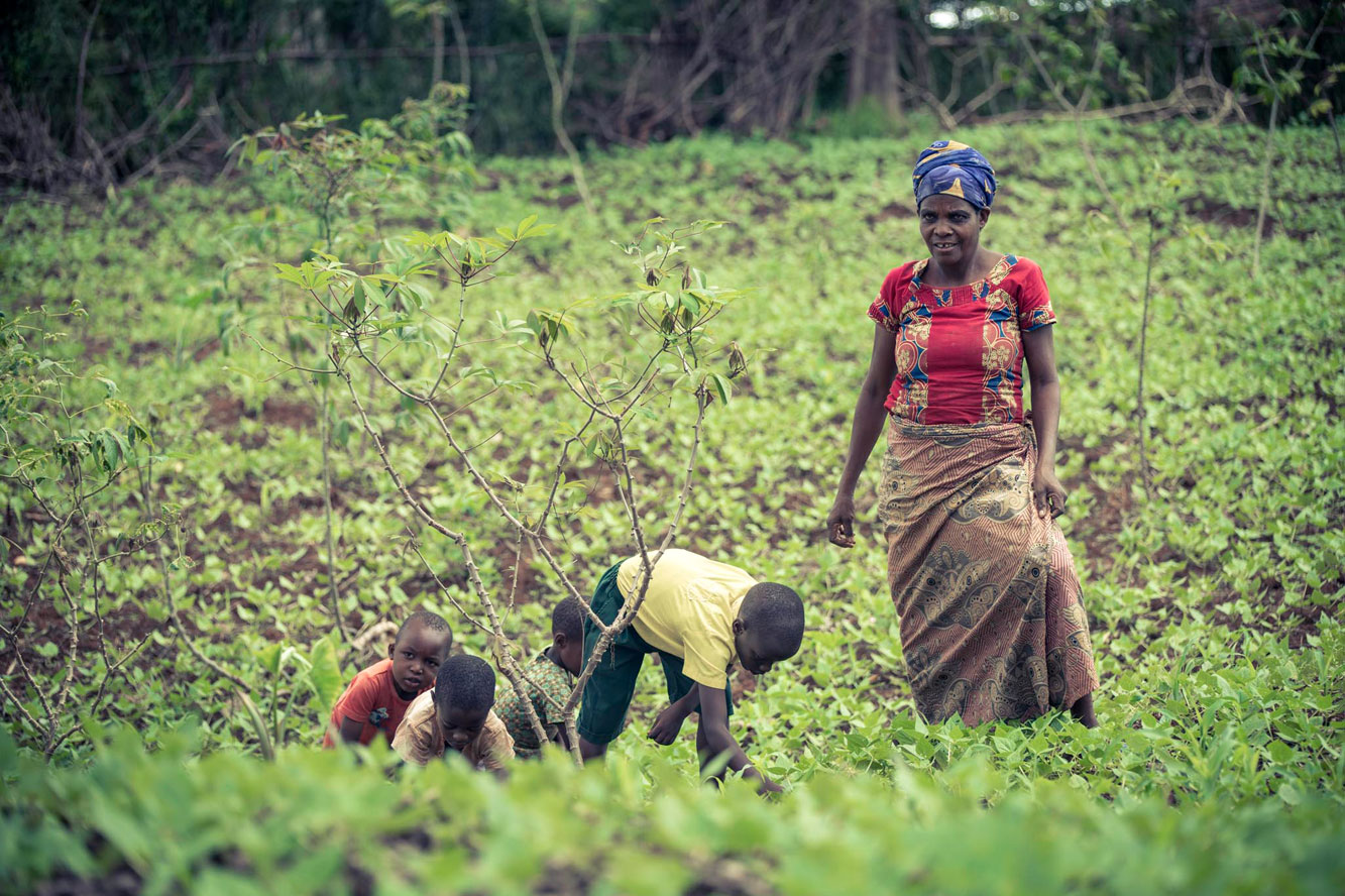 Dorothee auf ihrem Feld in Ruanda. Foto: Anton Sahler