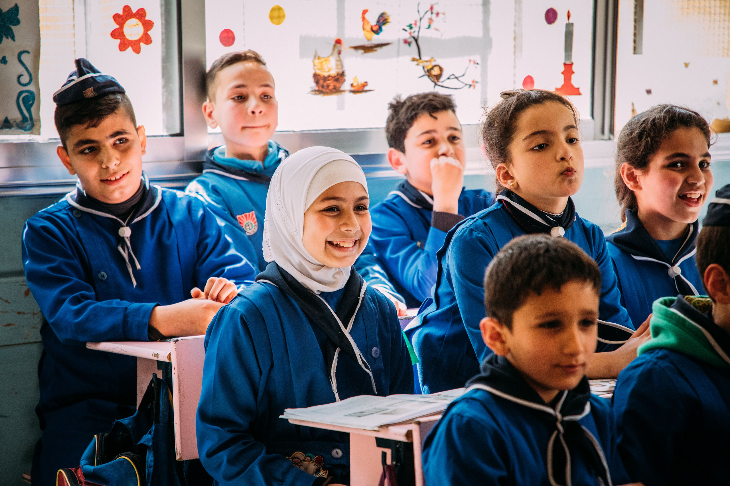 Unterricht nach Wiederaufbau: Schulklasse in Aleppo. Foto: Alea Horst