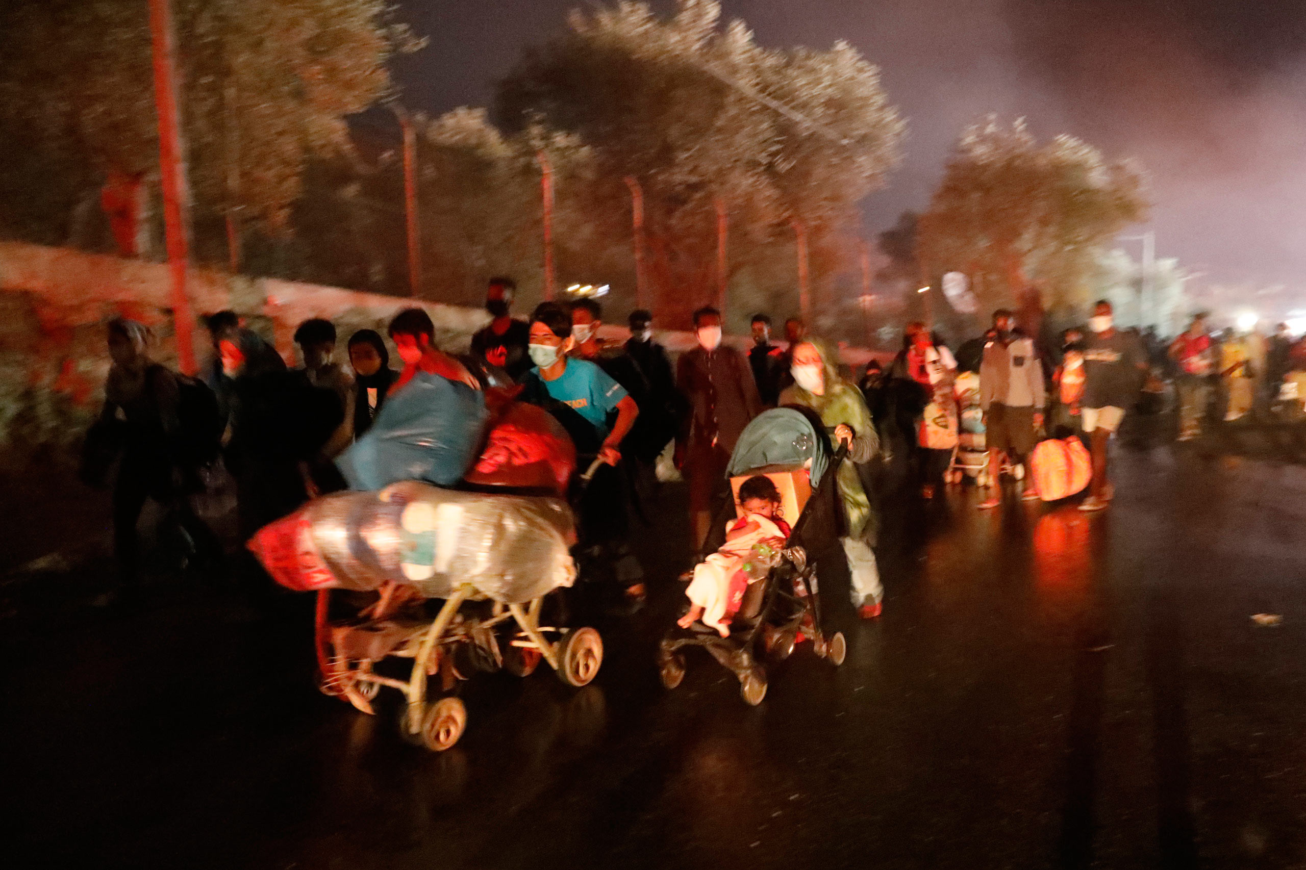 Feuer im Fluechtlingscamp Moria auf Lesbos