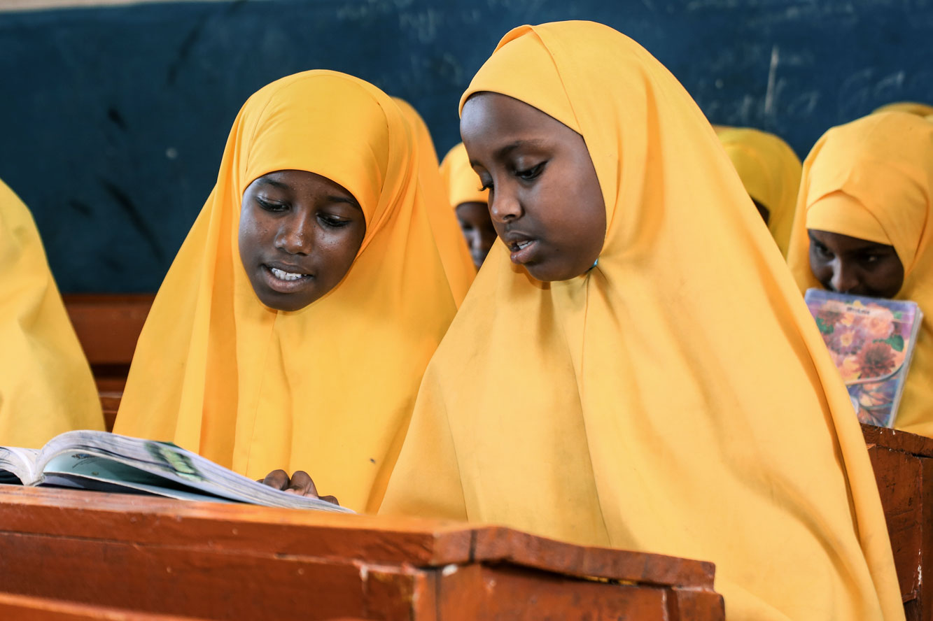 Somalische Kinder an einer Schule der SOS-Kinderdörfer
