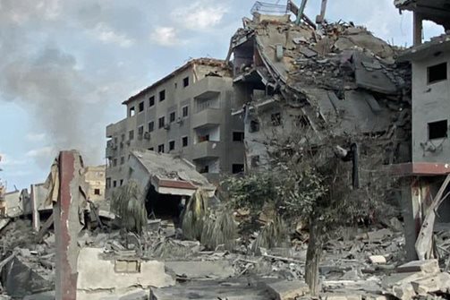 Bild: Zerstörtes Gebäude in Gaza