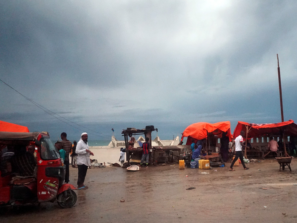 Geschäftiges Treiben: Der Fischmarkt am Strand von Mogadischu.