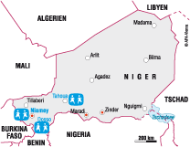Karte: SOS-Kinderdörfer im Niger