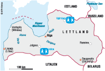 Lettland - Karte