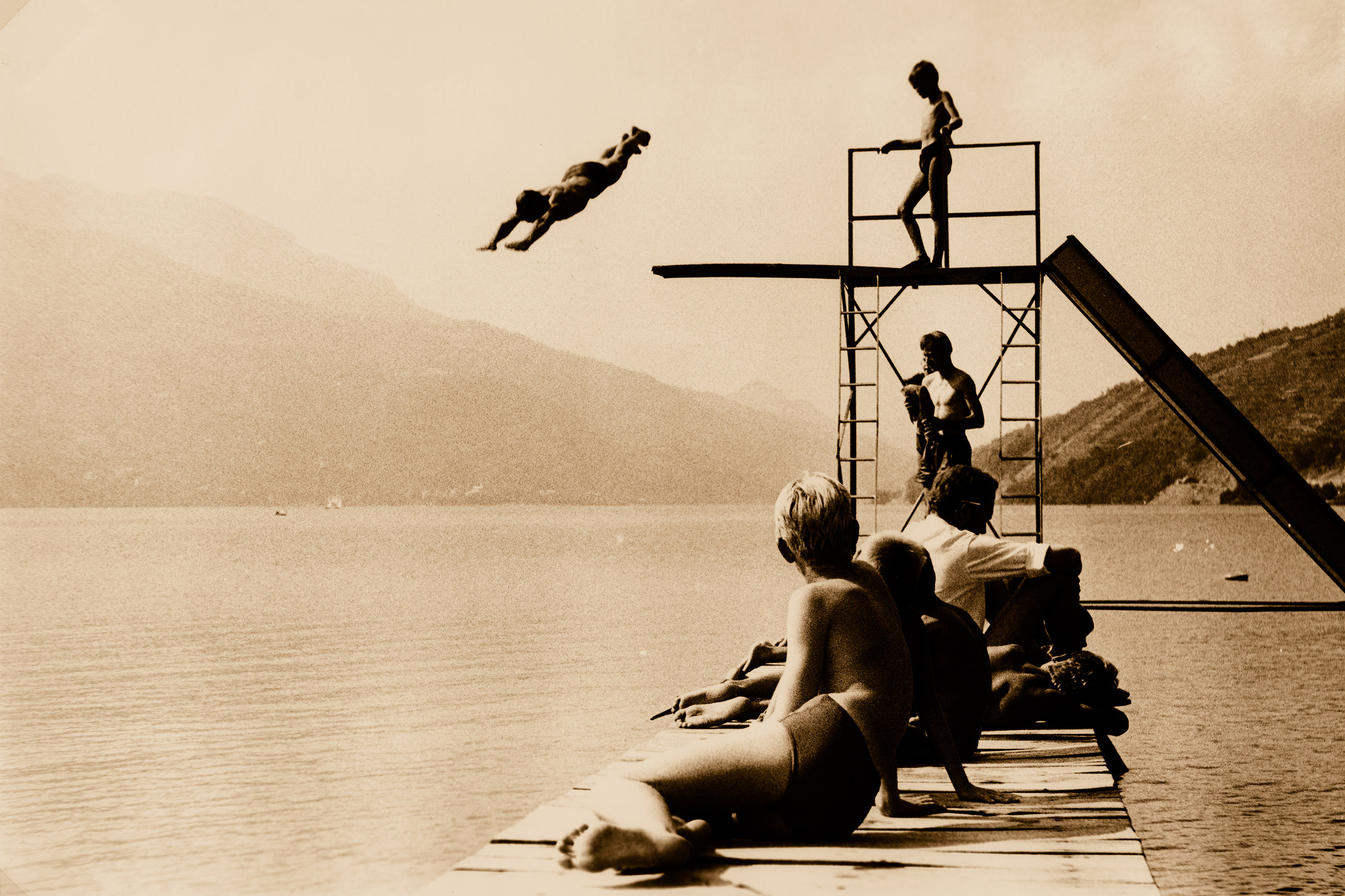 Am Caldonazzosee in den 1950-er Jahren