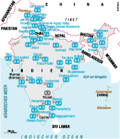 Karte: SOS-Kinderdörfer in Indien