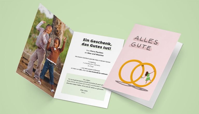 Grußkarte zur Hochzeit