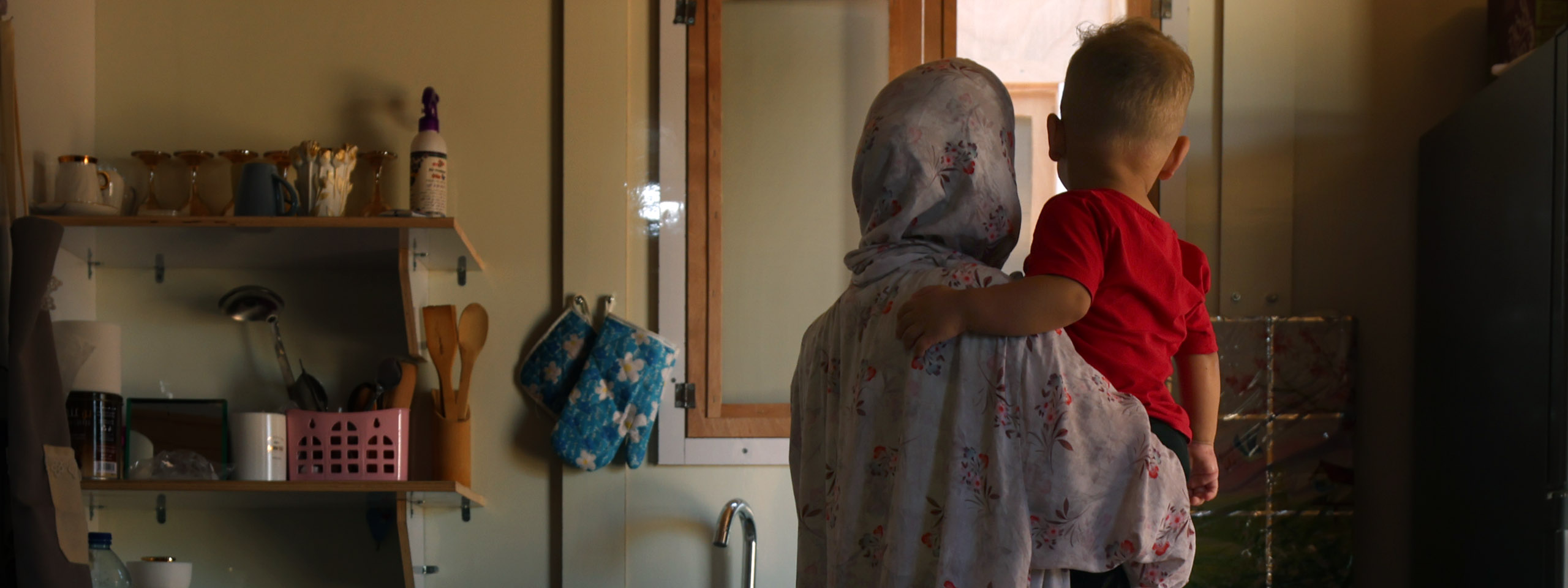 Palästina: Mutter und Kind in einer Nothilfe-Einrichtung. Foto: Mohammad Al Baba