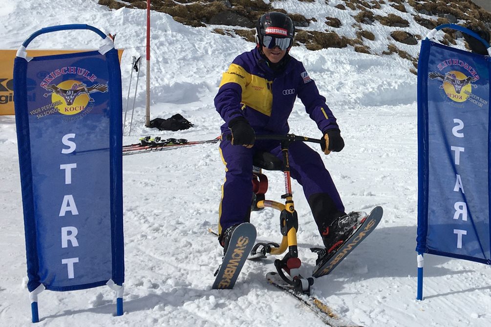 Hermann Koch auf dem Skibike